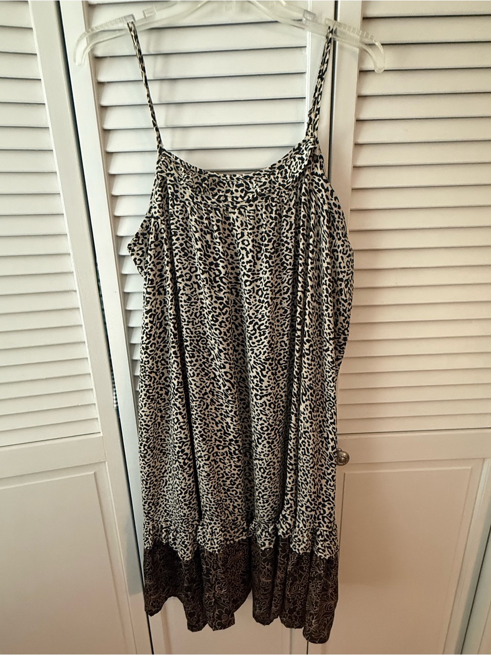 Mamey Leopard Print Women’s Dress in Cream and Black